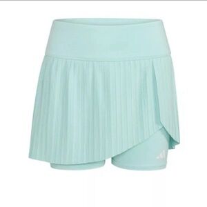 New Adidas Girls' Woven Pleated Skort-Size L- Semi Flash Aqua
Color
